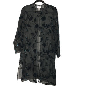 Maggie Sweet Velvet Duster Layer Sheer Kimono Style 5923 Size Medium